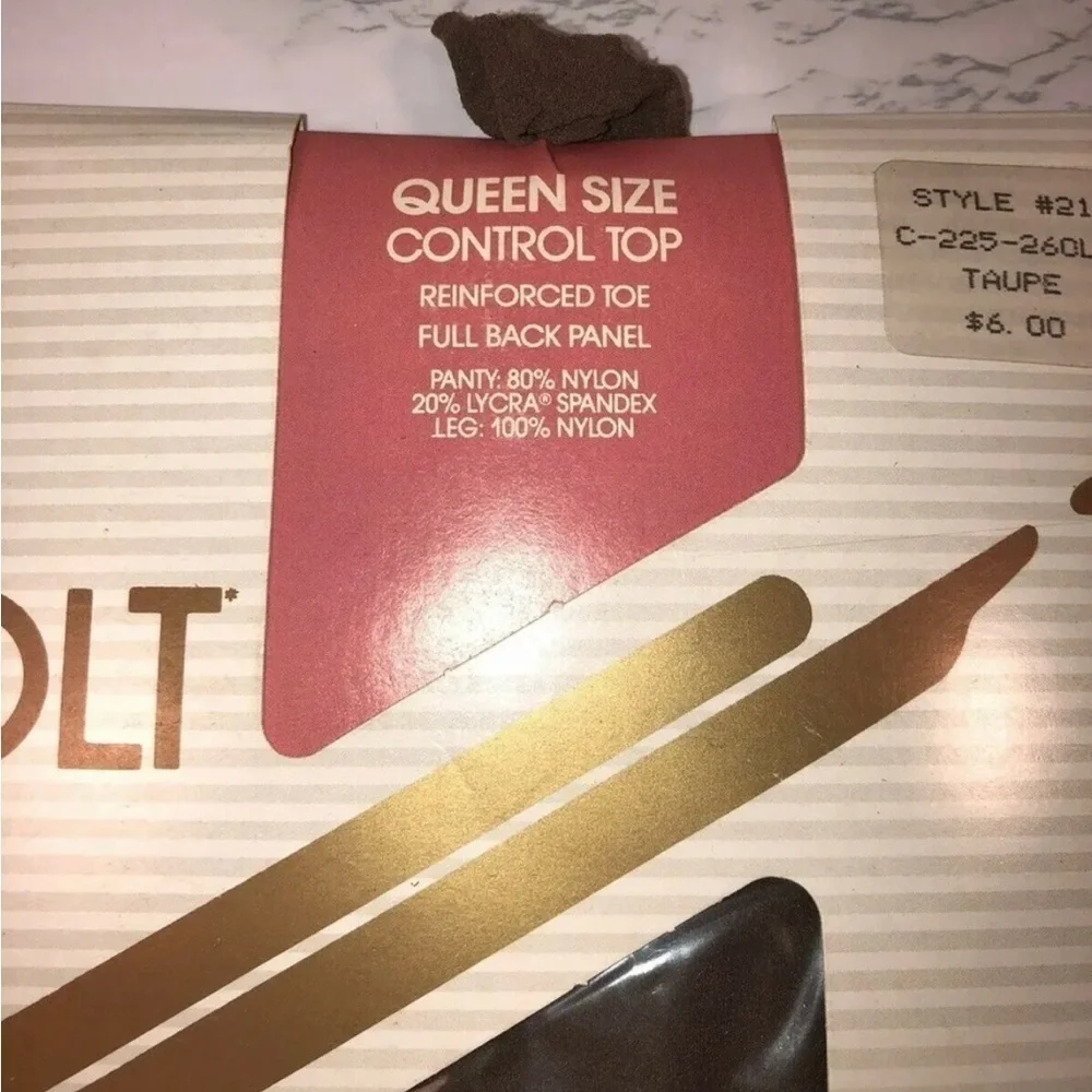 Vintage VOLT Queen Size Panty Hose Color Taupe - Size C (1 package) VTG Hosiery